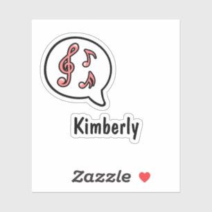 Sticker Musique Notes musicales Discours Bubble Comic Pers