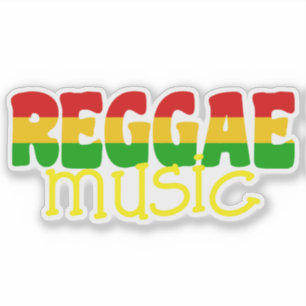 Sticker Musique reggae Rasta Typographie colorée