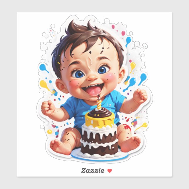 Sticker My 1st Cake Smash – Sweet Mess, Big Smiles (Feuille)