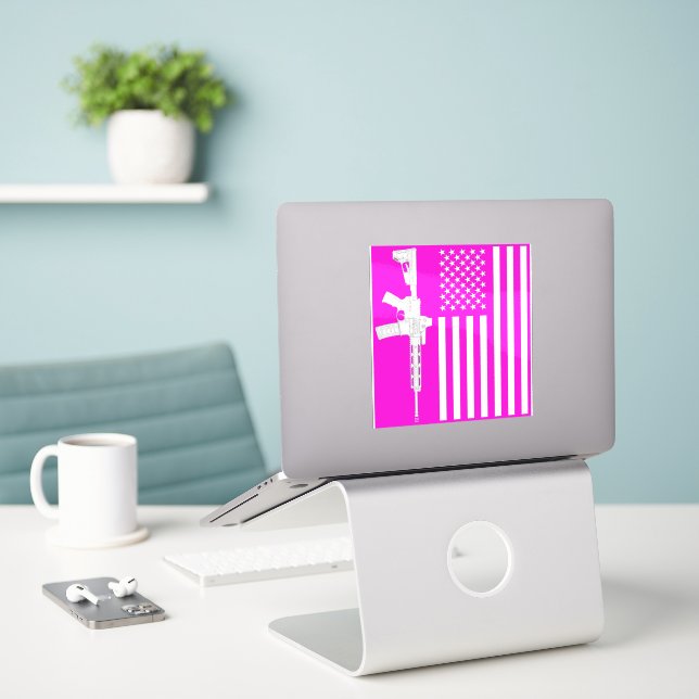 Sticker My America Pink  (Ordinateur portable sur le bureau)
