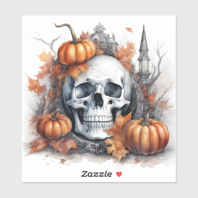 Sticker Mystique Halloween Gothique Crâne Art Mystique (Feuille)