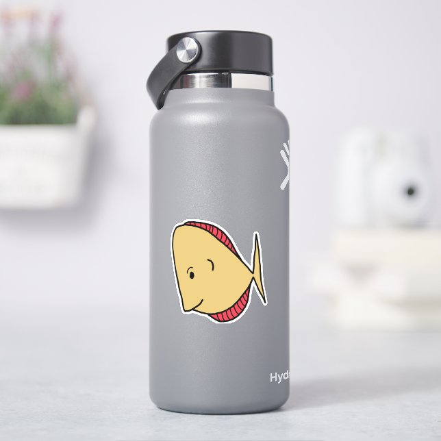 Sticker Nageoires rouges de poisson jaune (HydroFlask)