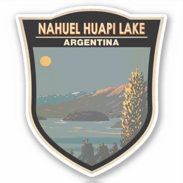 Sticker Nahuel Huapi Lake Argentina Travel Art Vintage (Devant)