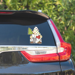 Sticker Nains de jardin avec voiture drôle de copain souri
