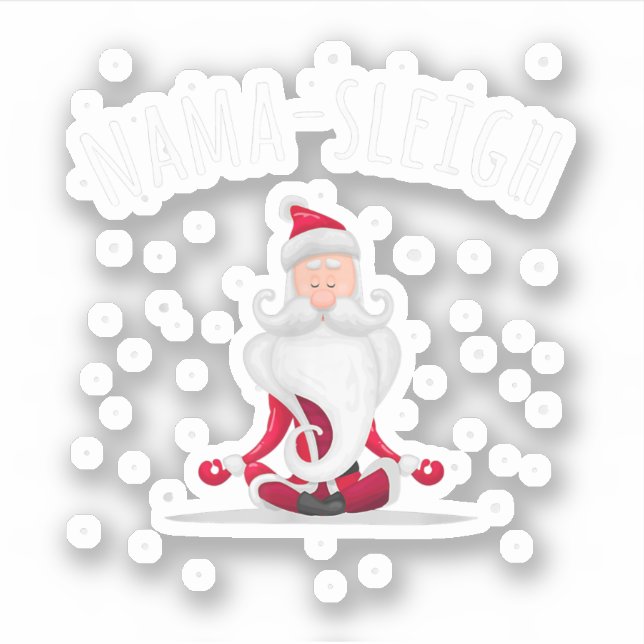 Sticker Nama traîneau Namasleigh Funny Père Noël Yoga Noël (Devant)