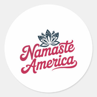 Sticker Namaste America Lotus Patriotic