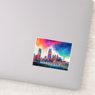 Sticker Nashville Skyline Abstrait Art