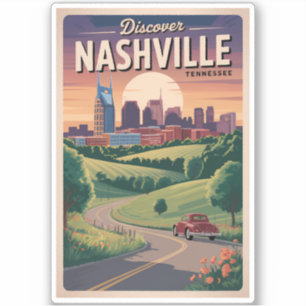 Sticker Nashville Tennessee Southern Road Travel Art