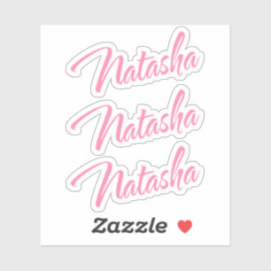 Sticker Natasha rose cursive lettrage x3