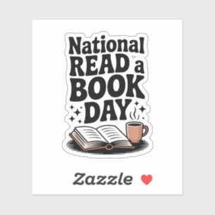 Sticker National Lire la journée du livre Retro Cosy Book 