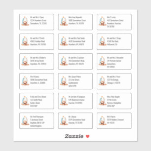 Sticker Nativité minimaliste 18 Adresses des noms de récip