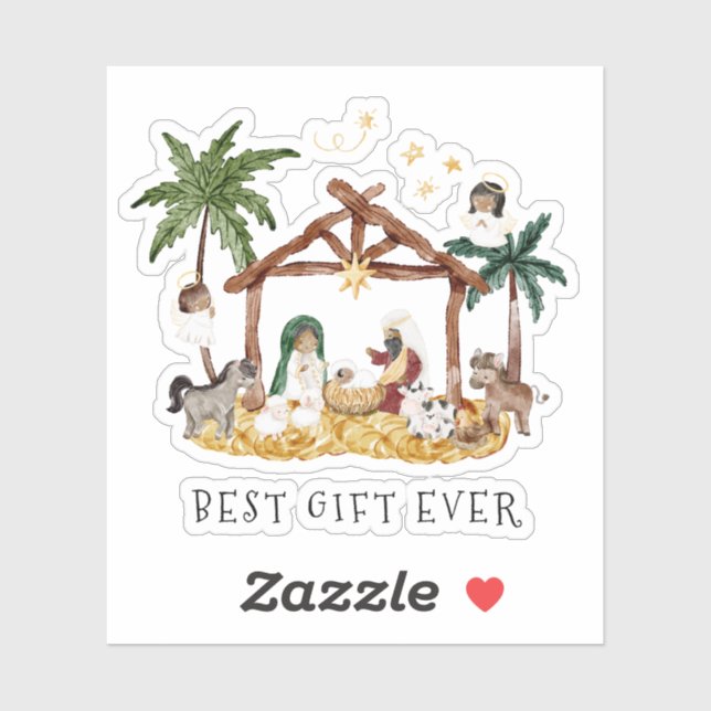 Sticker Nativité noire africaine Noël (Feuille)