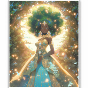 Sticker Nature Déesse Imaginaire afro-américain Art