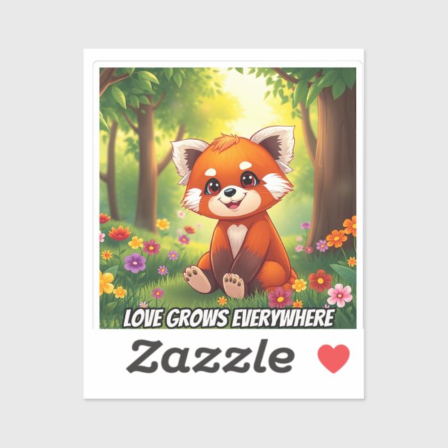 Sticker Nature’s Hug in a Cute Red Panda (Feuille)