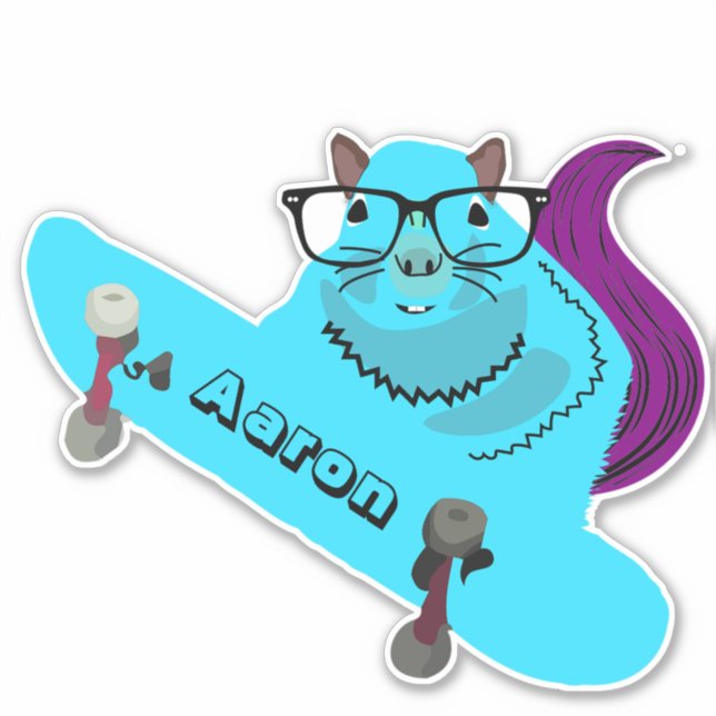 Sticker Naughty Squirrel #114 Skateboard (Devant)