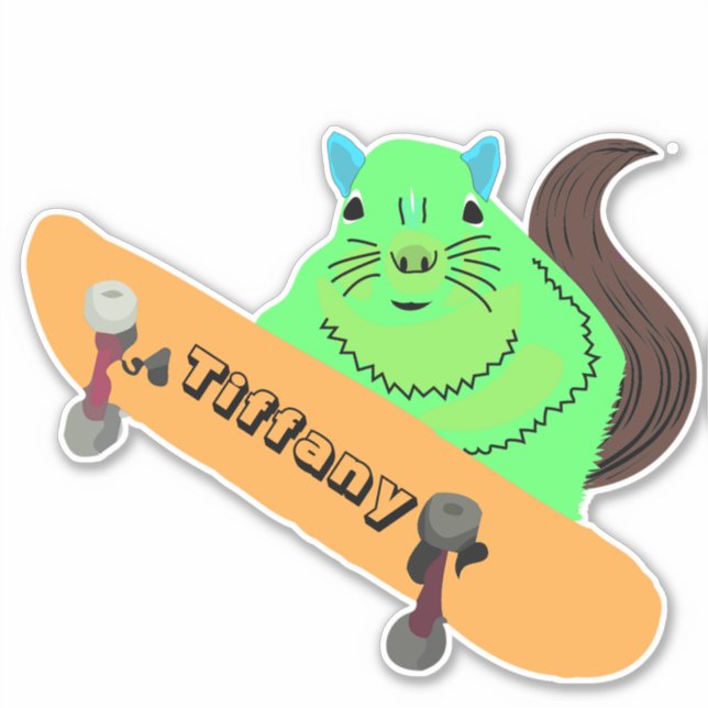 Sticker Naughty Squirrel #118 Girls Name (Devant)