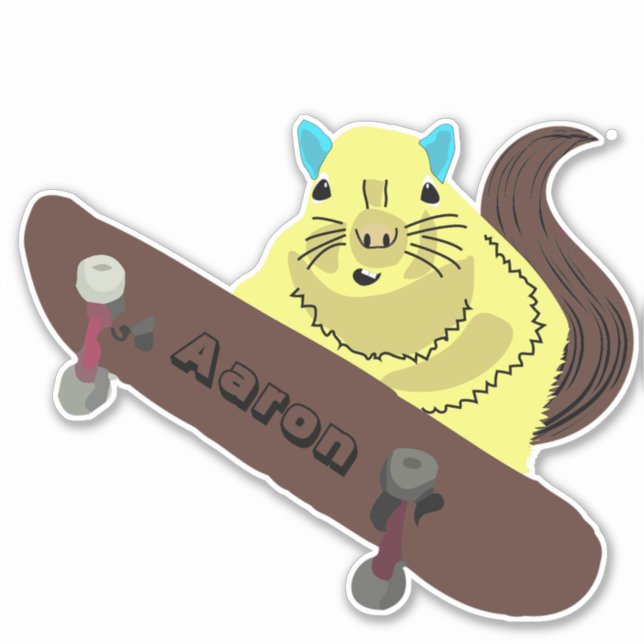Sticker Naughty Squirrel #119 Skateboard (Devant)