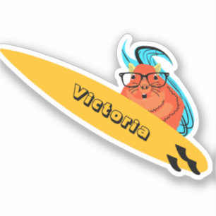 Sticker Naughty Squirrel #1970 Surfing