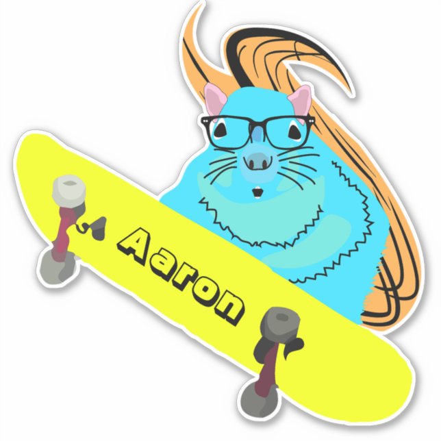 Sticker Naughty Squirrel #199 Skateboard (Devant)