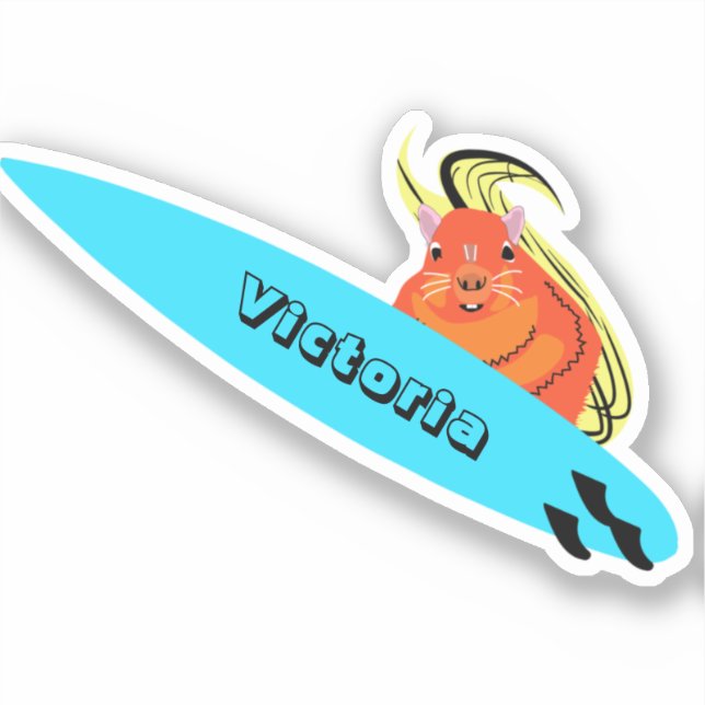 Sticker Naughty Squirrel #2098 Surfing (Recto)