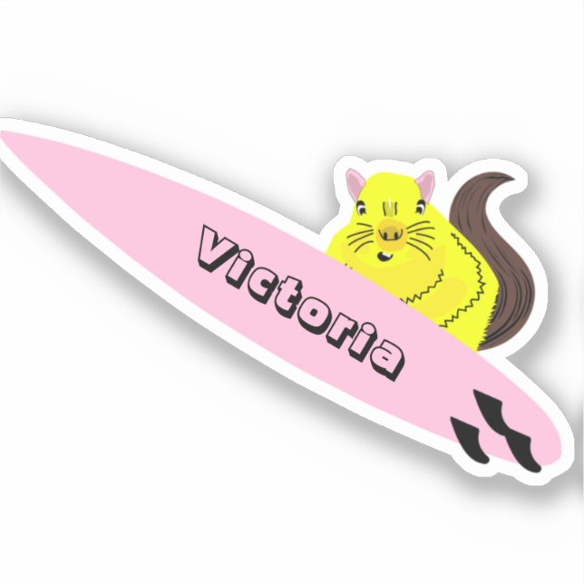 Sticker Naughty Squirrel #2109 Surfing (Recto)