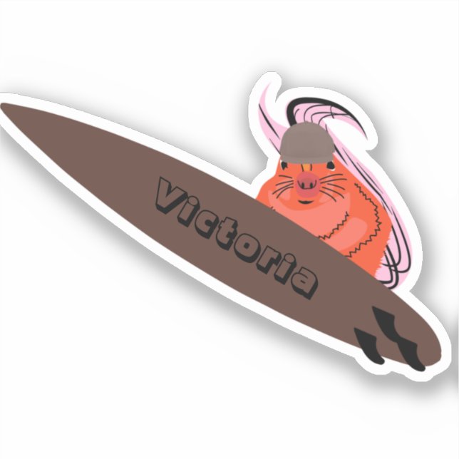 Sticker Naughty Squirrel #2110 Surfing (Recto)