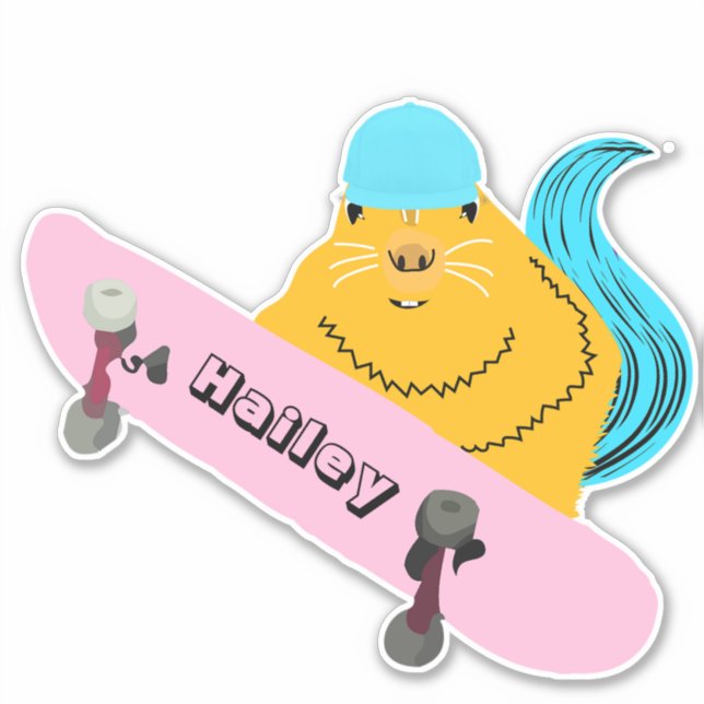 Sticker Naughty Squirrel #220 Hailey Skateboard (Devant)