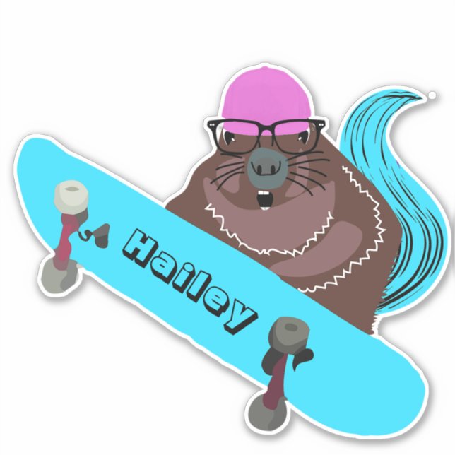 Sticker Naughty Squirrel #282 Hailey Skateboard (Devant)
