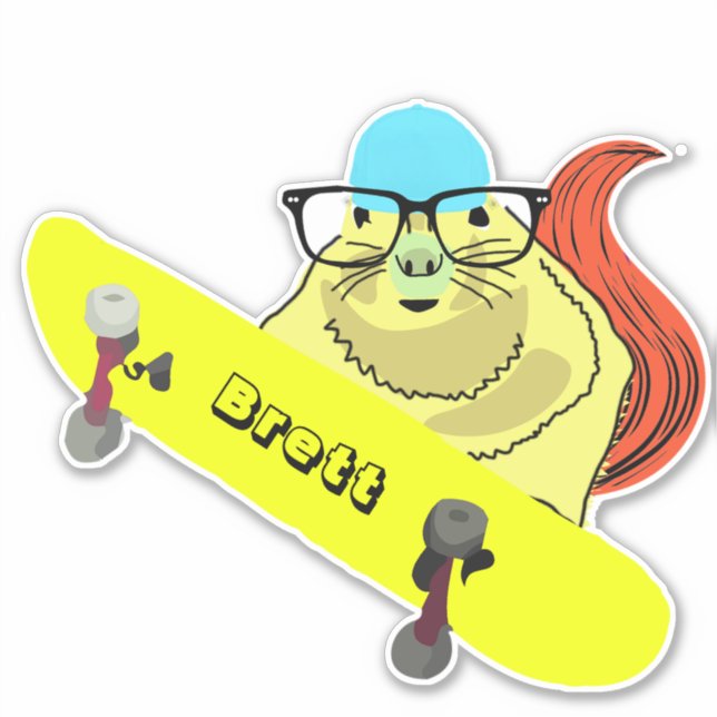 Sticker Naughty Squirrel #295 Brett Skateboard (Devant)