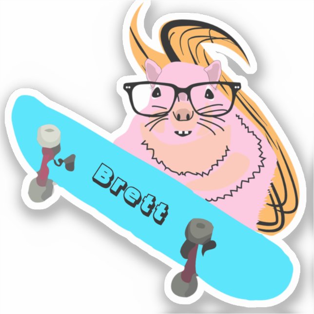 Sticker Naughty Squirrel #400 Brett Skateboard (Recto)