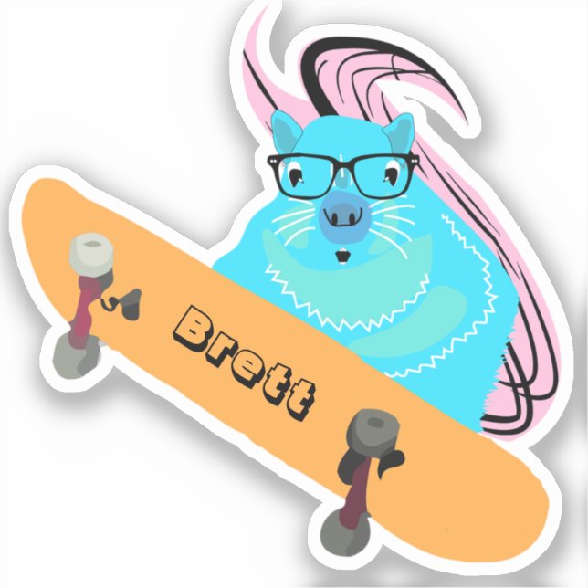 Sticker Naughty Squirrel #404 Brett Skateboard (Recto)