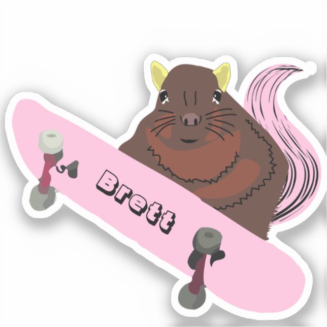 Sticker Naughty Squirrel #412 Brett Skateboard (Recto)