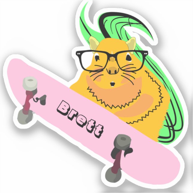 Sticker Naughty Squirrel #437 Brett Skateboard (Recto)