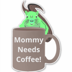 Sticker Naughty Squirrel #475 Coffee Cup