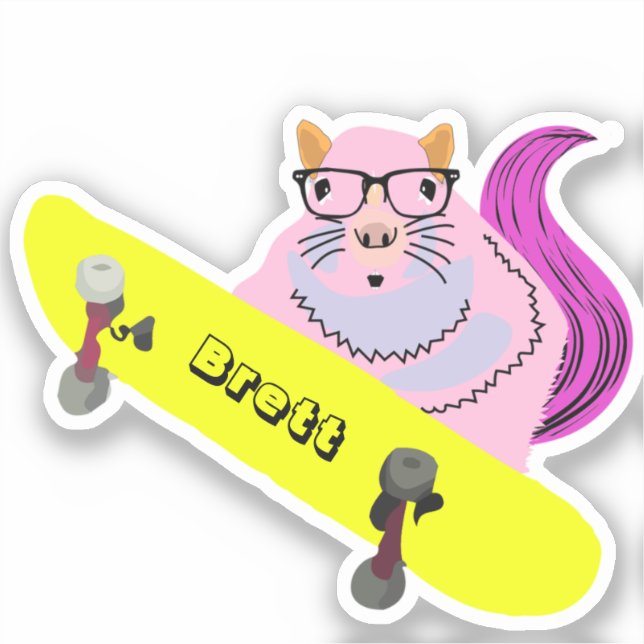 Sticker Naughty Squirrel #520 Brett Skateboard (Recto)