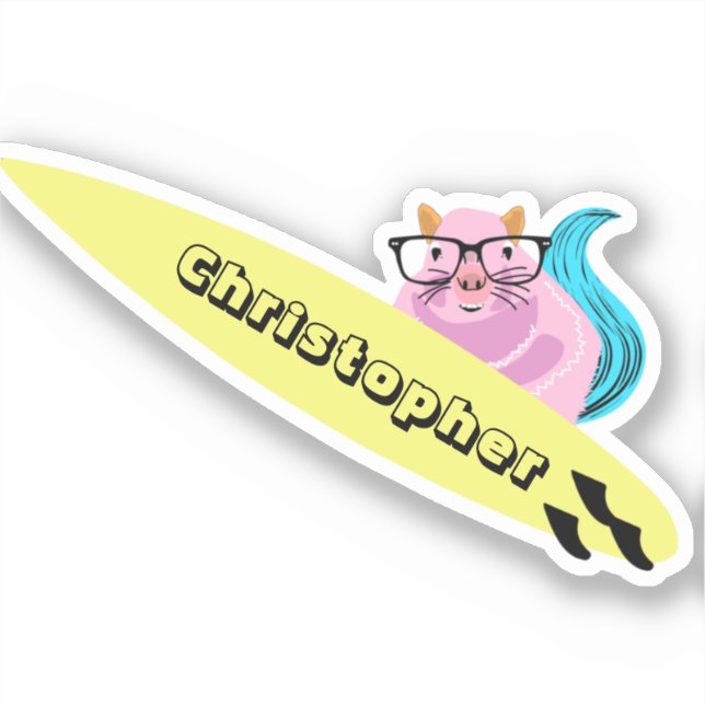 Sticker Naughty Squirrel #550 Surfing (Recto)