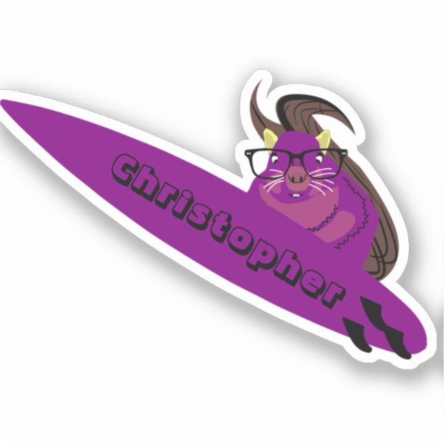 Sticker Naughty Squirrel #570 Surfing (Recto)