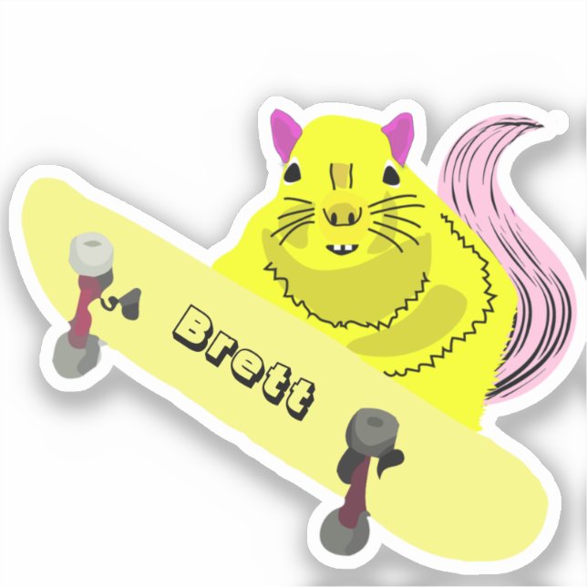 Sticker Naughty Squirrel #576 Brett Skateboard (Recto)