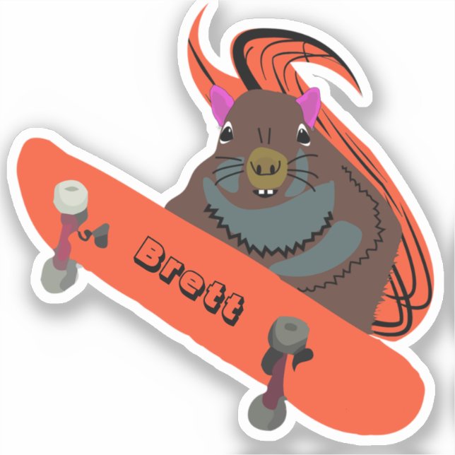 Sticker Naughty Squirrel #645 Brett Skateboard (Recto)