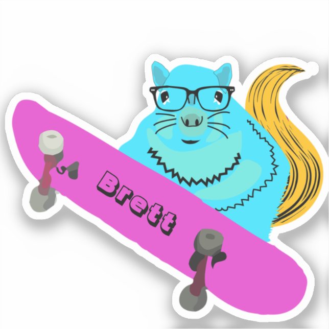 Sticker Naughty Squirrel #659 Brett Skateboard (Recto)