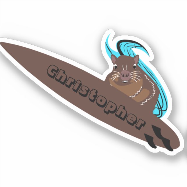 Sticker Naughty Squirrel #736 Surf (Recto)