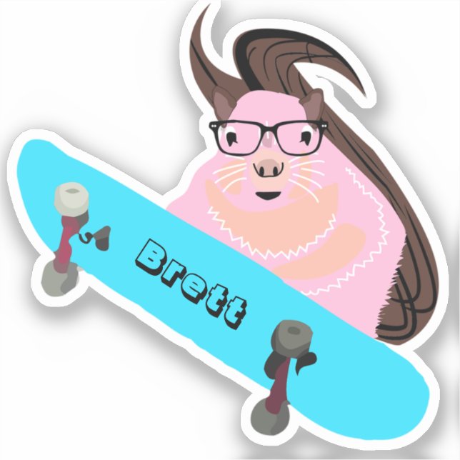 Sticker Naughty Squirrel #746 Brett Skateboard (Recto)