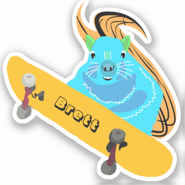 Sticker Naughty Squirrel #830 Brett Skateboard (Recto)