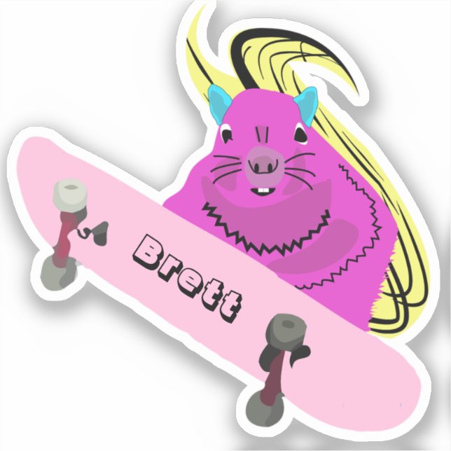 Sticker Naughty Squirrel #917 Brett Skateboard (Recto)
