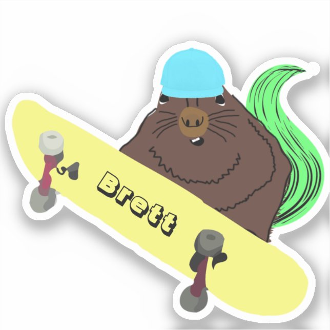 Sticker Naughty Squirrel #935 Brett Skateboard (Recto)