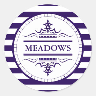 Sticker Nautique Élégant de la Marine Monogram Cla