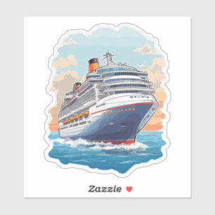Sticker Navire de croisière coloré