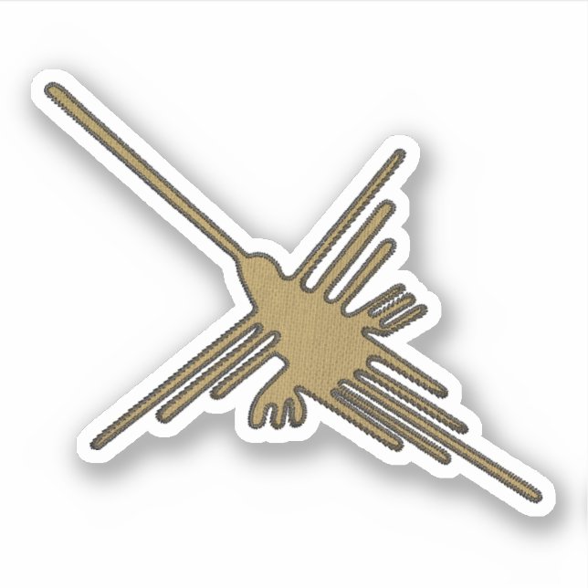 Sticker Nazca Lines Hummingbird Faux Broderie Imprimer (Devant)