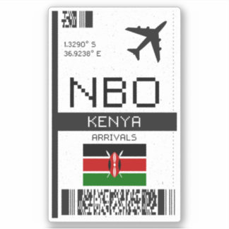 Sticker NBO Kenya Boarding Pass - Africa Travel