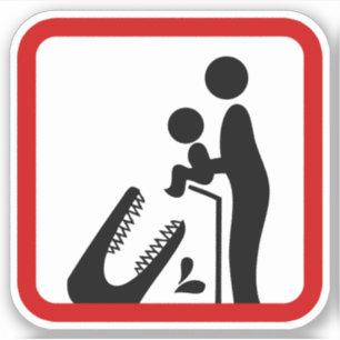 Sticker Ne pas nourrir le bébé au Zoo du Crocodile